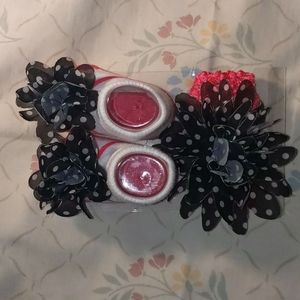 Newborn Baby Socks & Headband